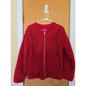 Lululemon Fleece Jacket Womens 9 Oh So Sherpa Full Zip Red
